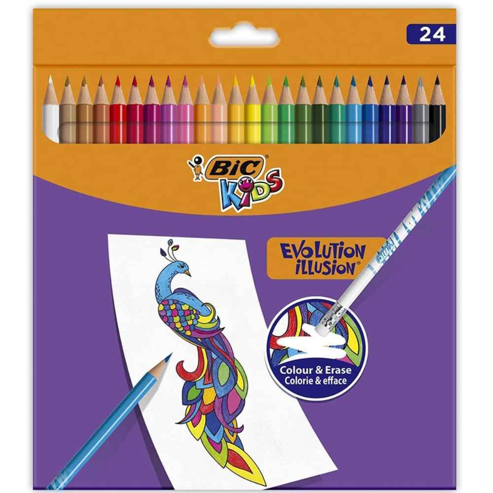 kids torch Creioane colorate 24 buc/set p24 evolution illusion bic