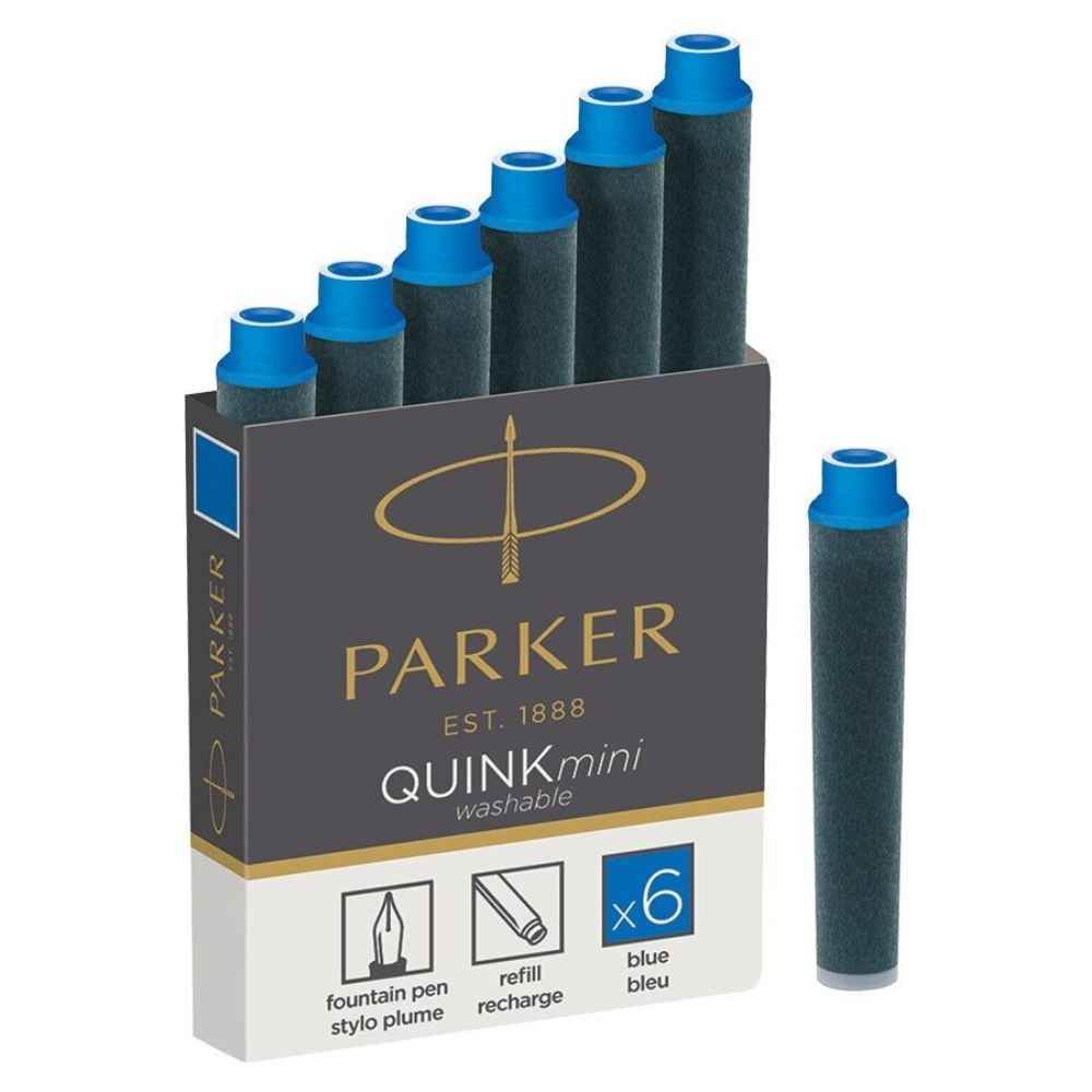 set parker stilou+pix jotter royal ss gt Rezerva patroane cerneala scurte albastre parker 6 buc/set