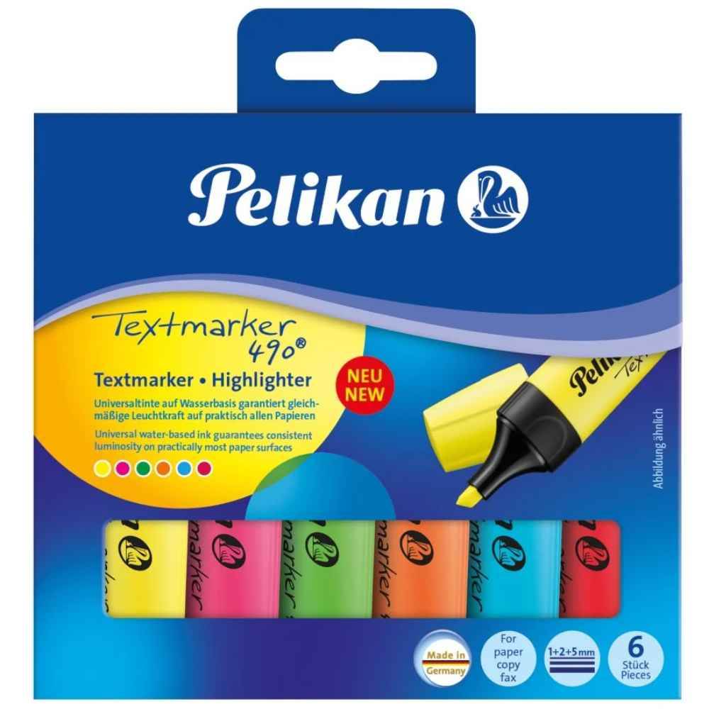 Office Instruments Textmarker varf tesit diverse culori 6 culori/set pelikan 490