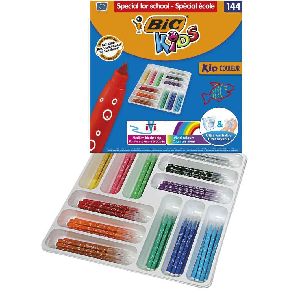 kids torch Markere pentru colorat ultra lavabile 144 buc/set p144 kid couleur bic