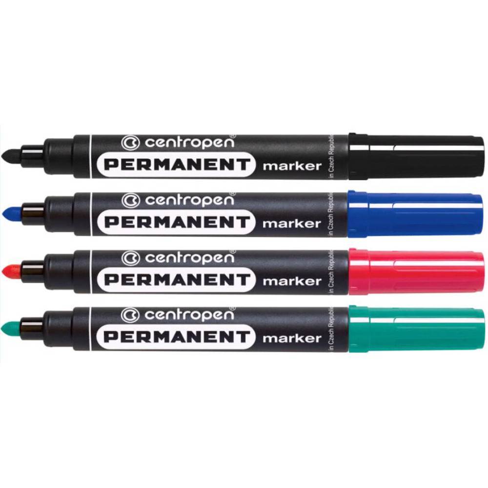 Office Instruments Marker permanet, varf rotund, 4buc/set centropen 8566