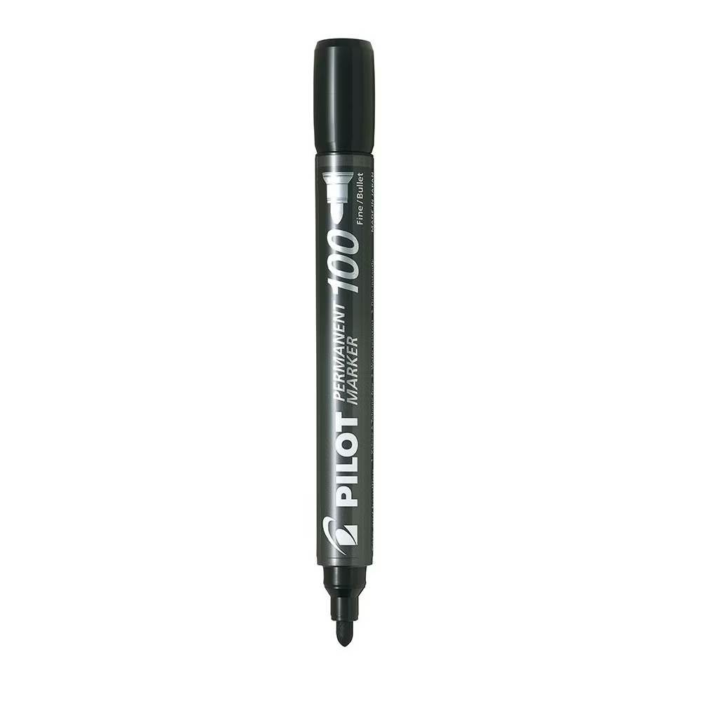 rezerve marker pilot Marker permanent varf rotund 1 mm negru pilot 100