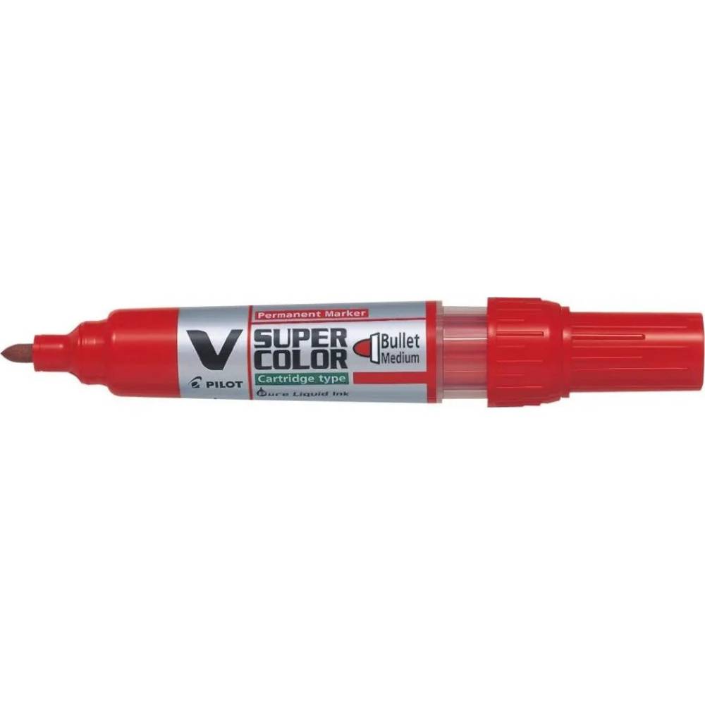 rezerve marker pilot Marker permanent, varf rotund, rosu pilot vsuper color