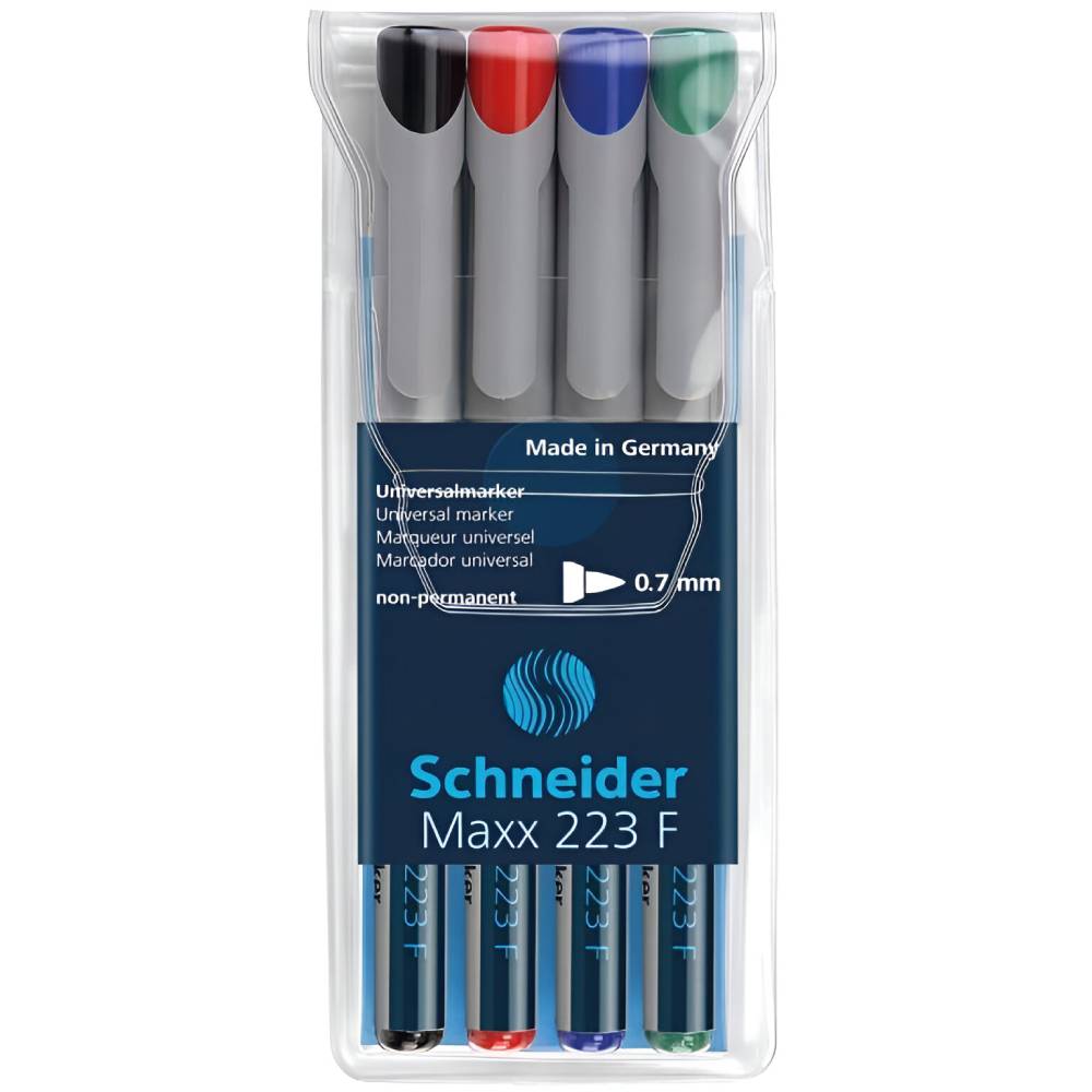 Office Instruments Marker universal non-permanent 0.7mm schneider maxx 223f, 4culori/set
