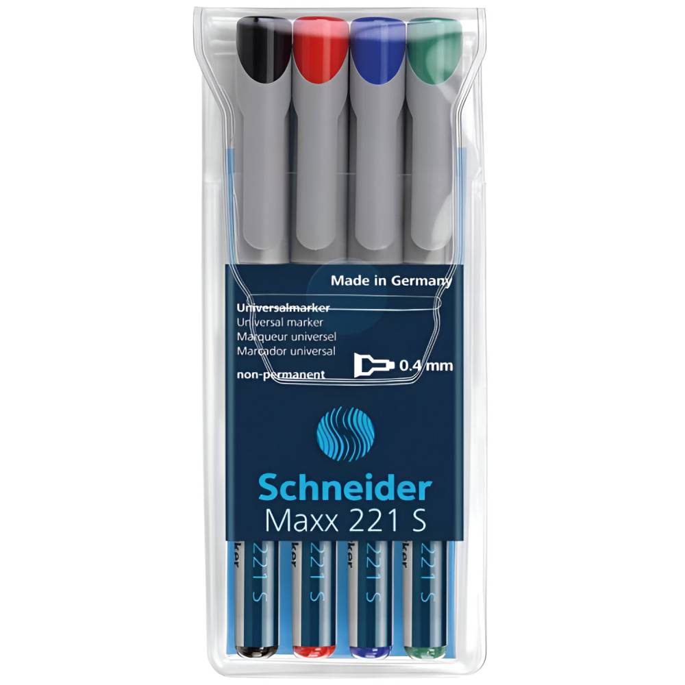 Office Instruments Marker universal non-permanent 0.4mm schneider maxx 221s, 4culori/set
