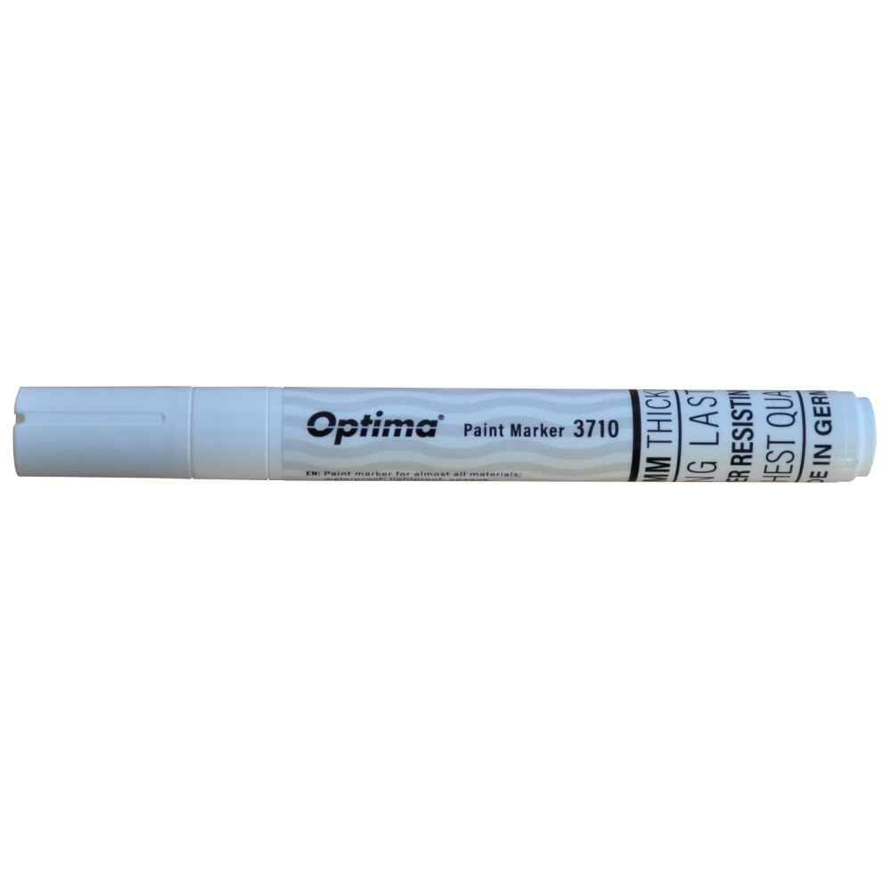 Office Instruments Marker cu vopsea 3710 varf rotund 4.5mm grosime scriere 2 3mm alb optima paint