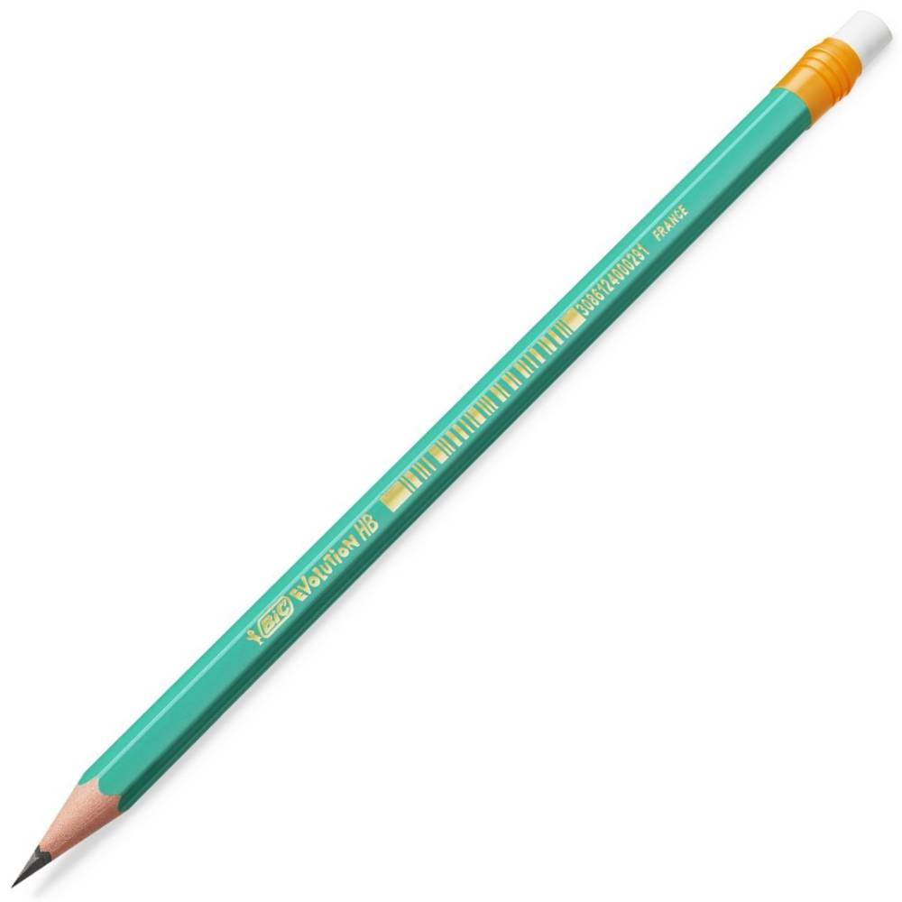 Pens & Pencils Creion grafit din lemn hb cu radiera bic eco evolution 655