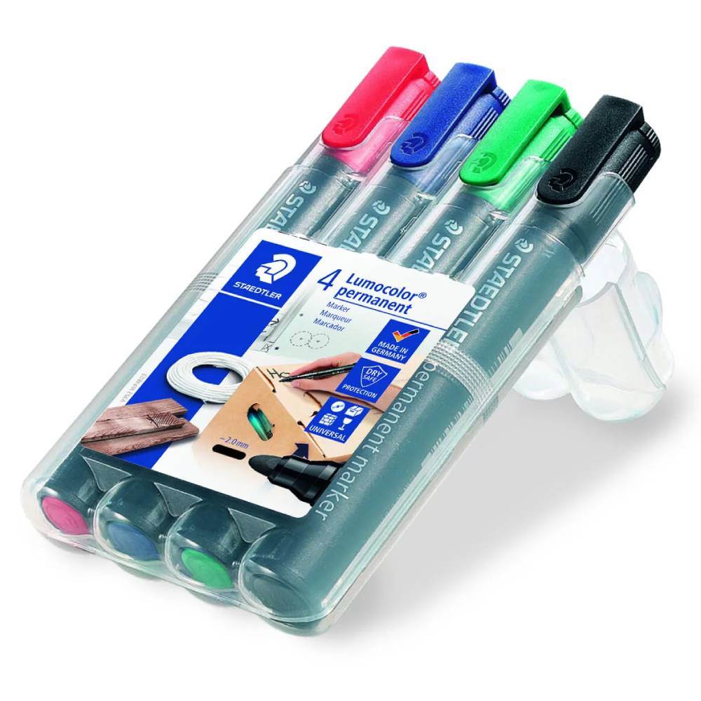 Office Instruments Marker permanent varf rotund 2mm 4culori/set staedtler