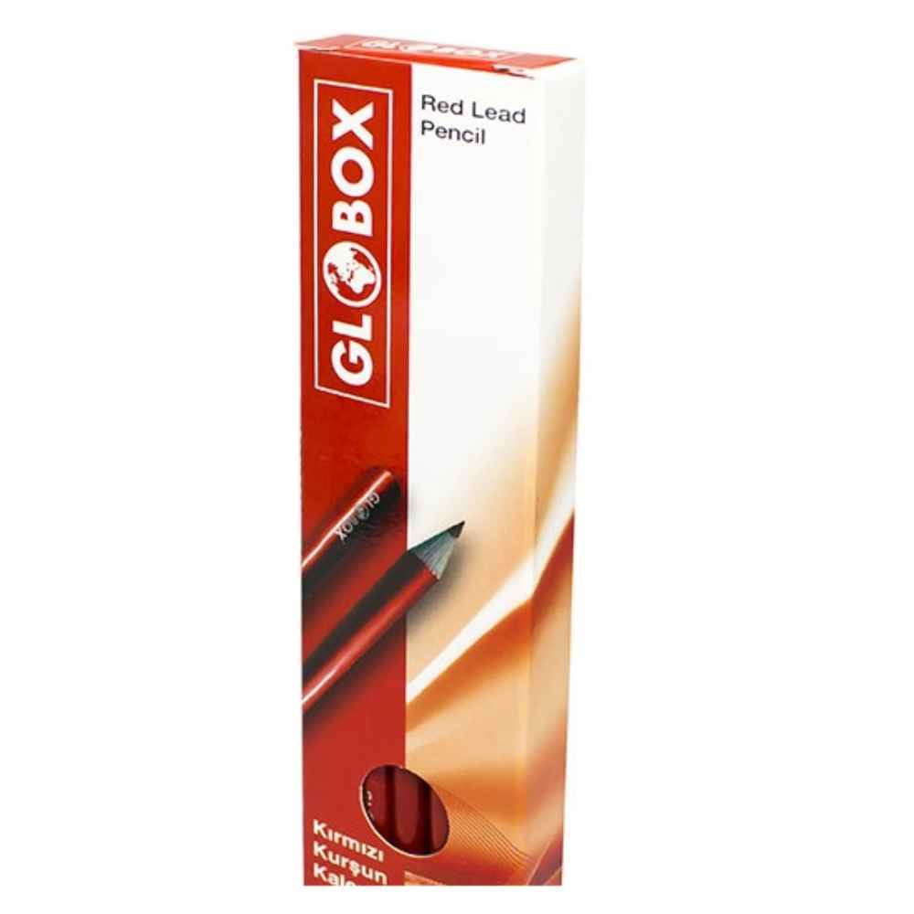 Pens & Pencils Creion grafit fara radiera scriere rosie 12 buc/set globox