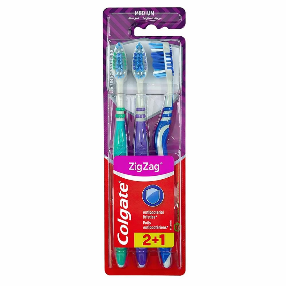 Periute de dinti zig-zag medium 3buc/set colgate