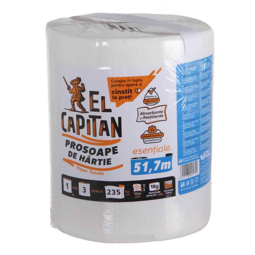 hartie igienica milde relax purple 3 straturi 32+8 role Prosop de hartie, monorola, alb, celuloza, 3 straturi, 235 foi, 52 m, el capitan