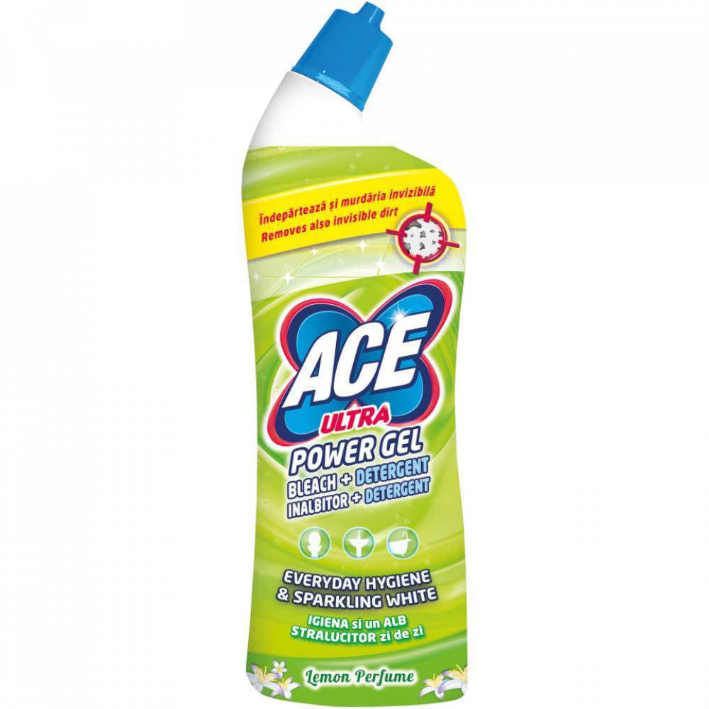 ACE Detergent dezinfectant pentru toaleta, floral, 750 ml, ace power gel lemon