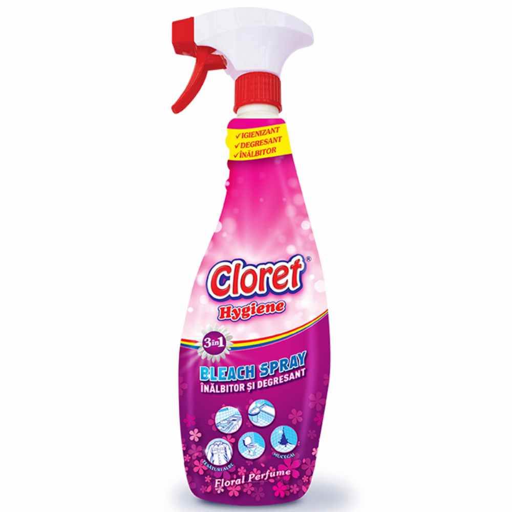 sac aspirator rowenta hygiene + Detergent lichid igienizant si degresant, cu pulverizator, floral, 750 ml, cloret hygiene floral