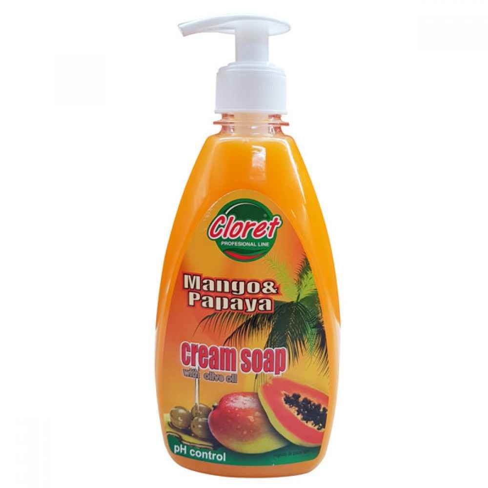 Liquid Hand Soap Sapun lichid cu pompita 500 ml cloret mango&papaya