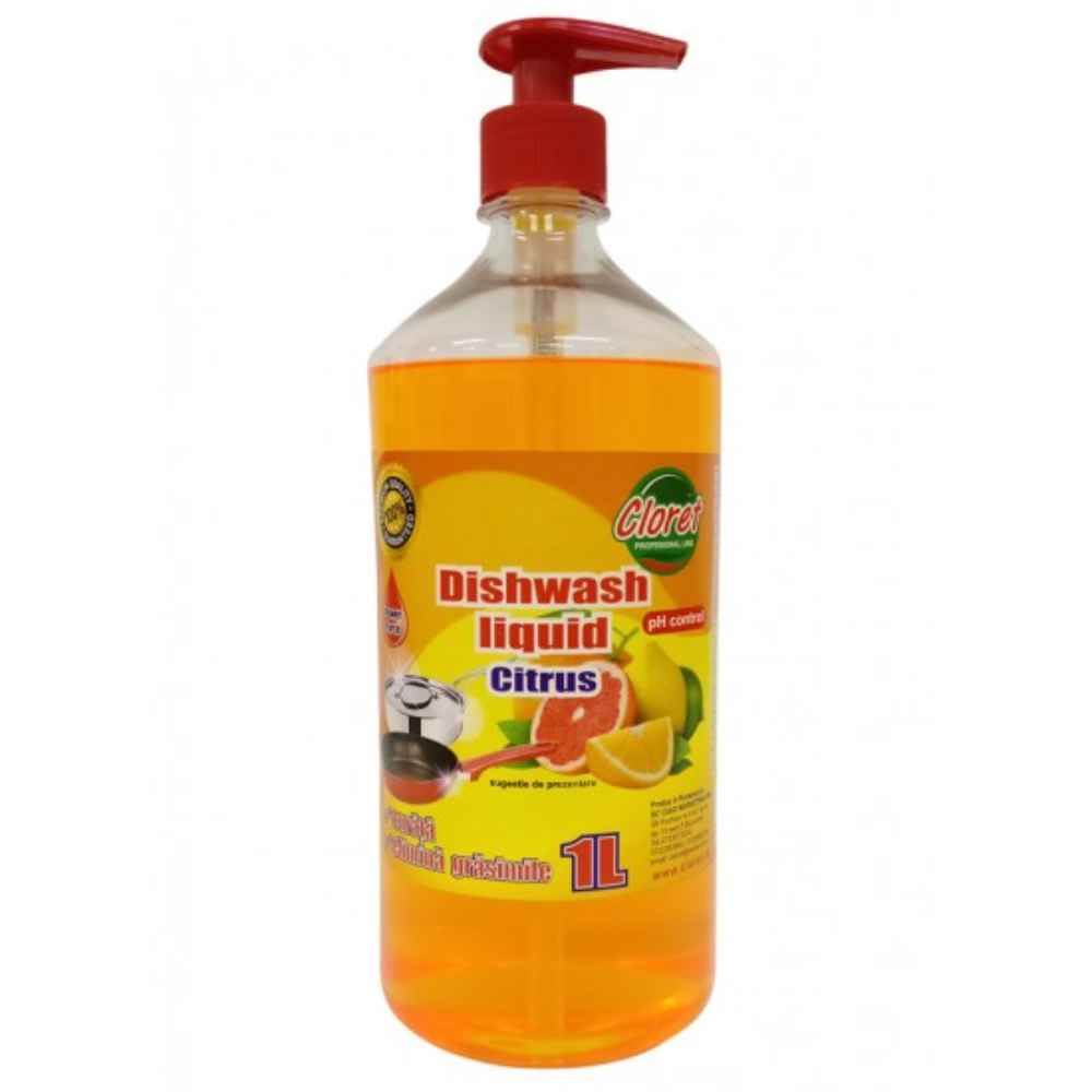 service mașini de spălat vase Detergent de vase degresant lichid cu pompita 1000ml citrus cloret