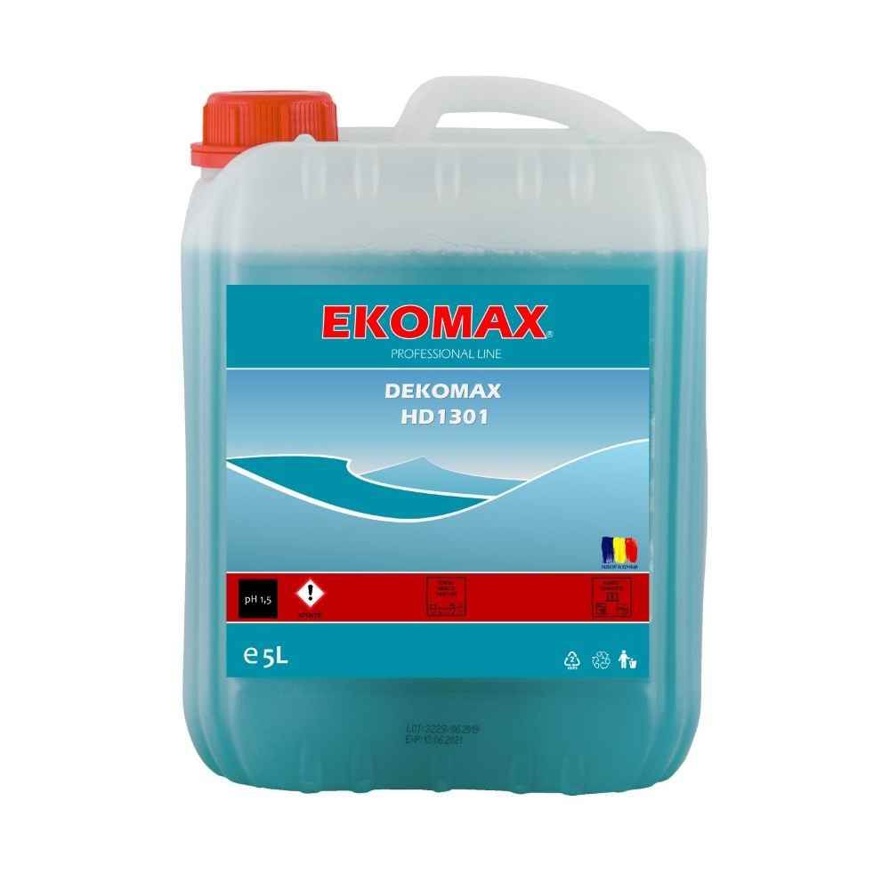 Detergeti parchet, pardoseala, gresie, faianta si obiecte sanitare - Detergent lichid detartrant pentru grupul sanitar si alte obiecte sanitare, 5 l, EKOMAX Dekomax, depozituldns.ro