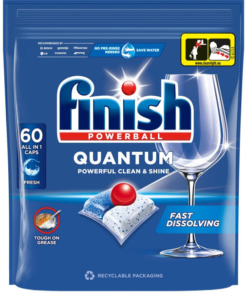 Household Cleaning Products Tablete masina de spalat vase 60 buc/punga quantum powerball all in 1 finish