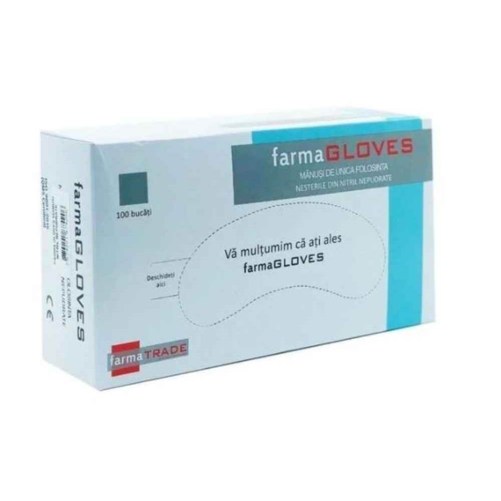 gripper gloves Manusi nitril nepudrate albastre marimea l farma gloves