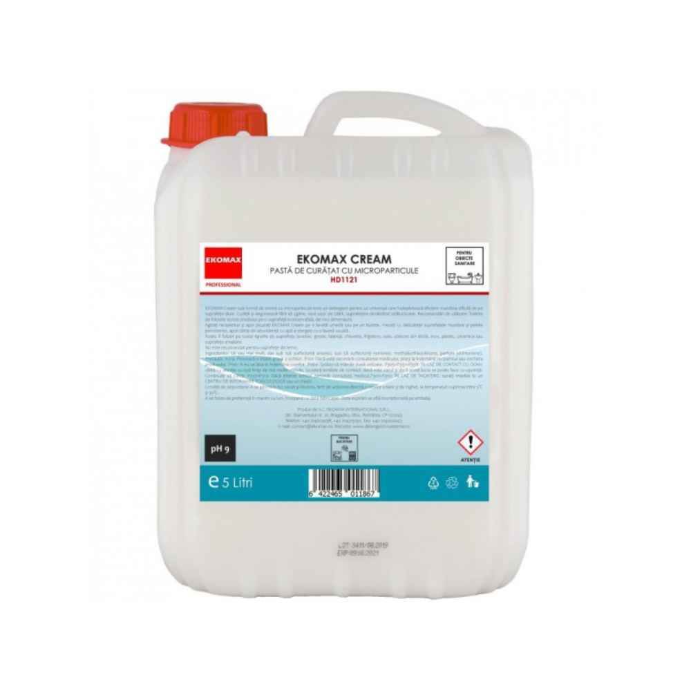 Detergeti parchet, pardoseala, gresie, faianta si obiecte sanitare - Detergent crema pentru gresie si faianta, mere verzi, 5 l, EKOMAX Cream, depozituldns.ro