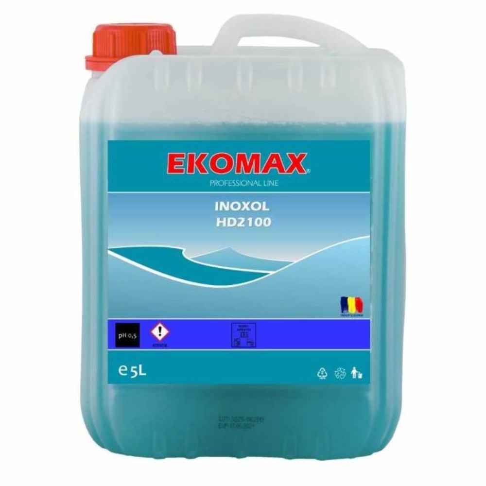 aplicație de masurat suprafete Detergent lichid suprafete si elemente din inox, 5 l, ekomax inoxol