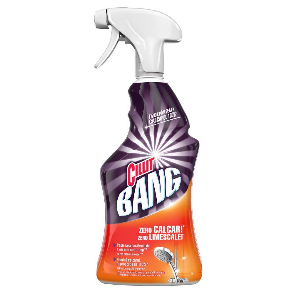 anticalcar mașina de spălat Detergent anticalcar pentru baie, cu pulverizator, 750 ml, cillit bang