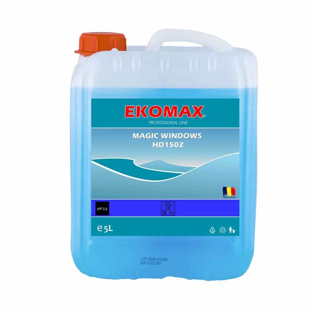 detergent rufe 5l Detergent profesional parfumat ptr geamuri oglinzi obiecte cristal 5l ekomax magic windows