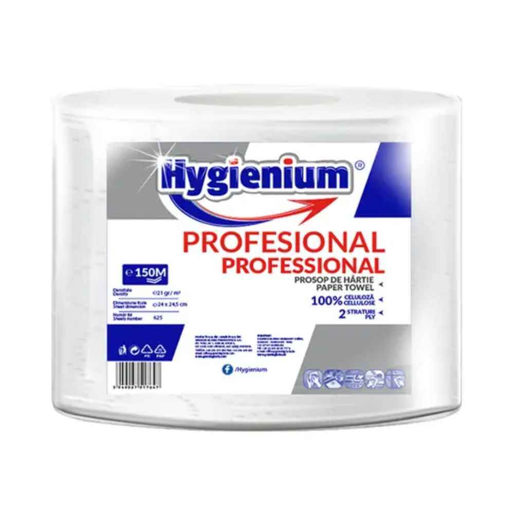 hartie igienica milde relax purple 3 straturi 32+8 role Prosop de hartie, alb, 2 straturi, 625 foi, 150 m, hygienium