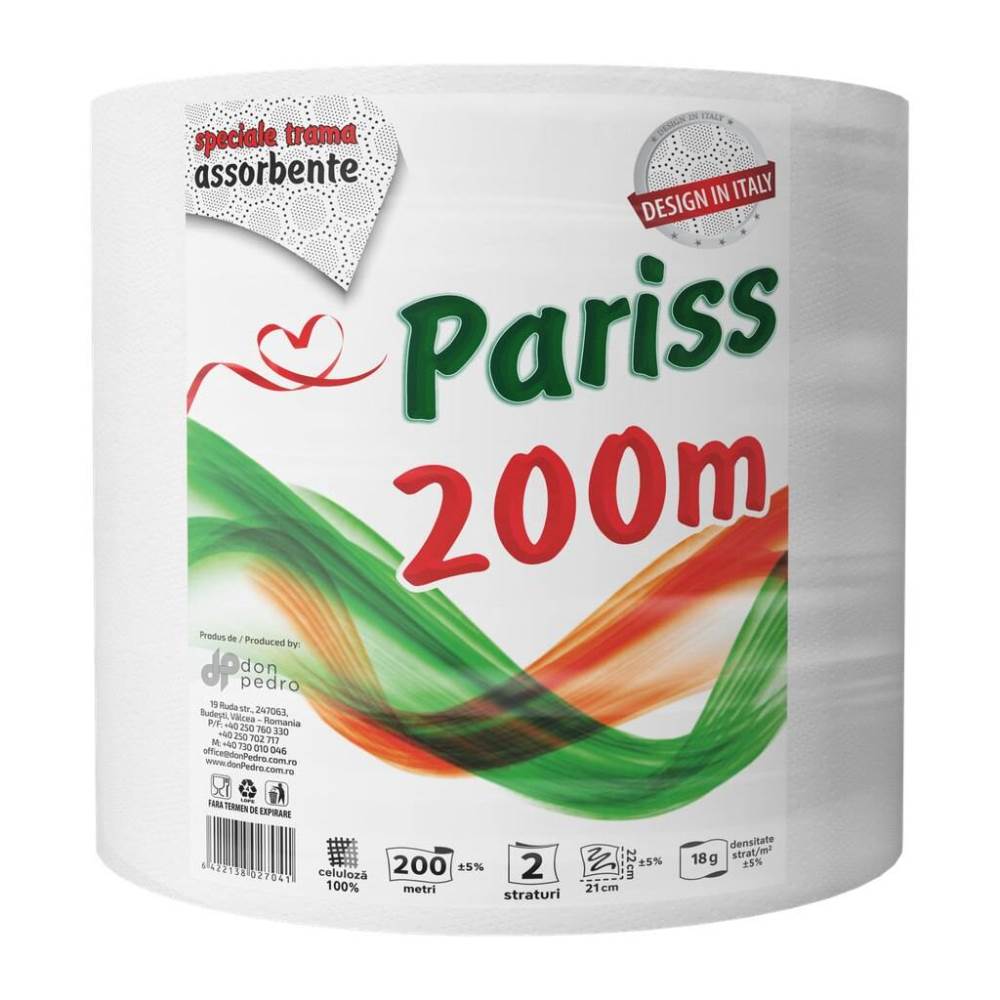 saltele 120/200 Prosop de hartie, monorola, celuloza, derulare centrala, 2 straturi, 952 foi, 200 m, pariss