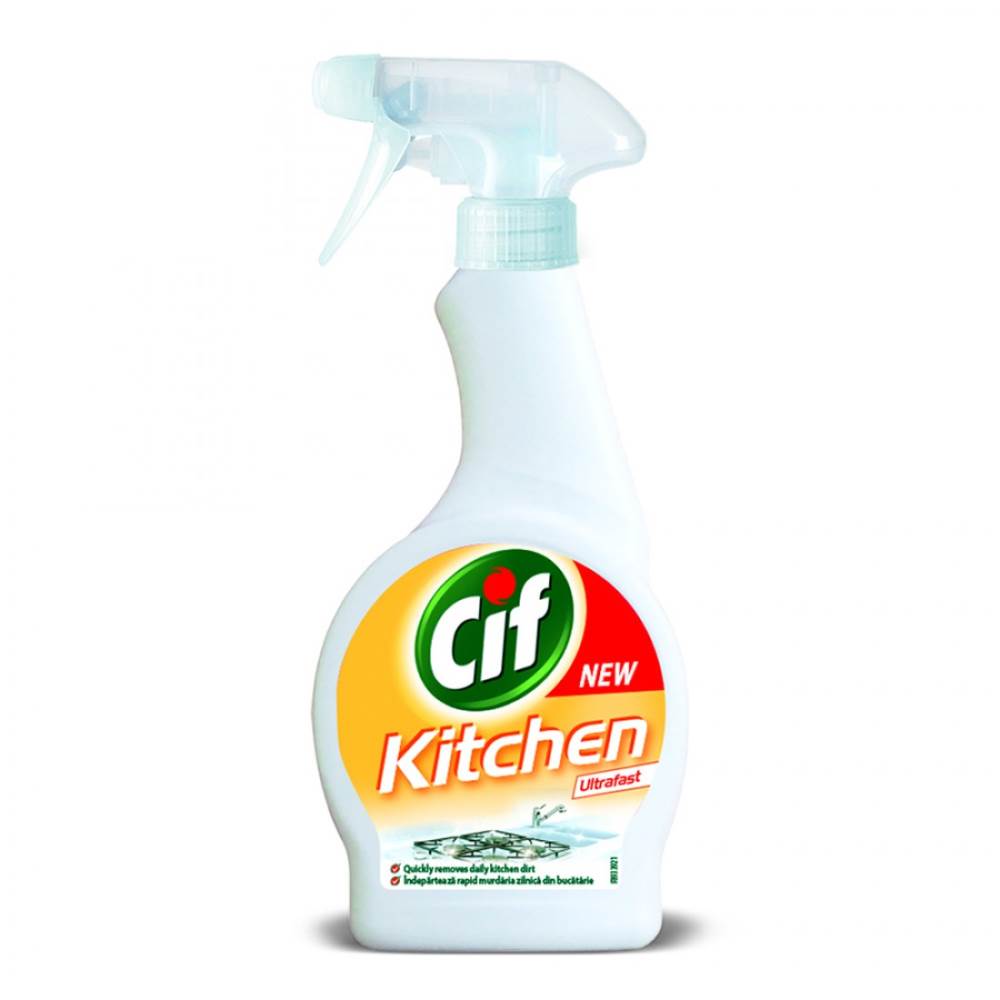 Detergeti parchet, pardoseala, gresie, faianta si obiecte sanitare - Detergent bucatarie, cu pulverizator, parfum placut, 500 ml, CIF Kitchen, depozituldns.ro