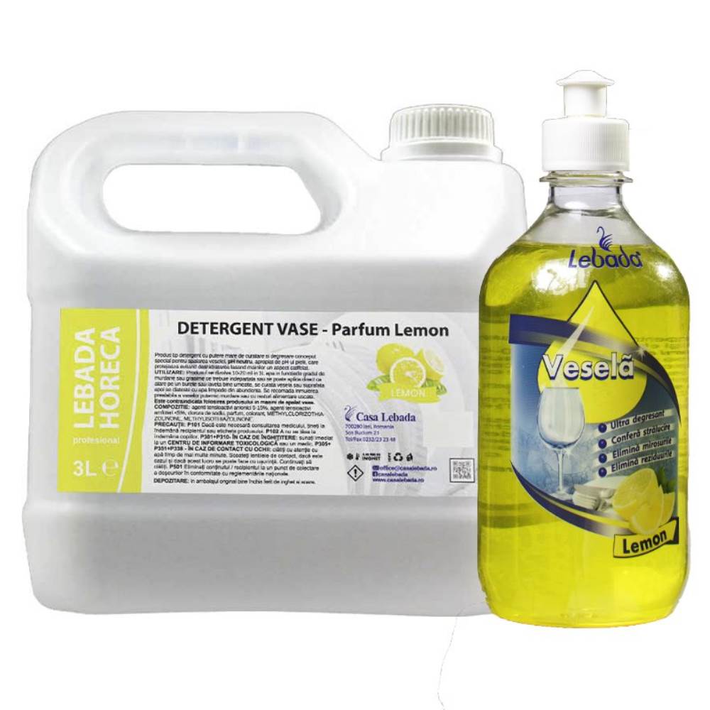 mobila bucătărie cu mașina de spălat vase Detergent vase 1l, cu pompita, lemon lebada