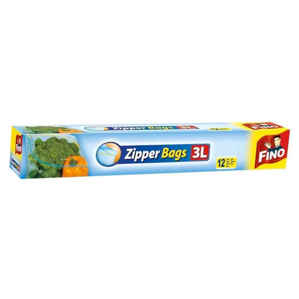 Pungi alimentare, plastic, 12 pungi, 3 l