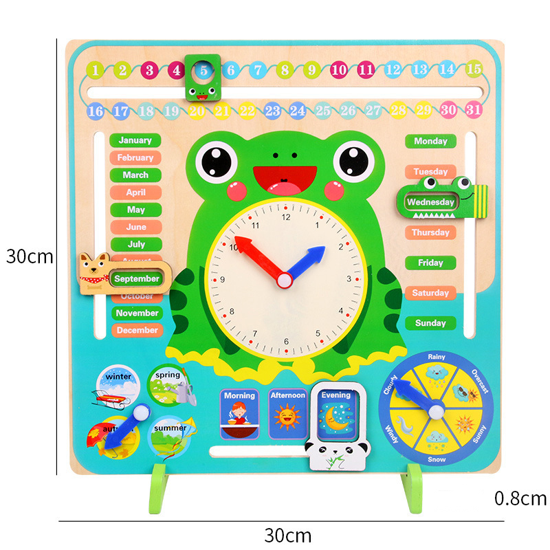 Toys Calendar si ceas din lemn montessori