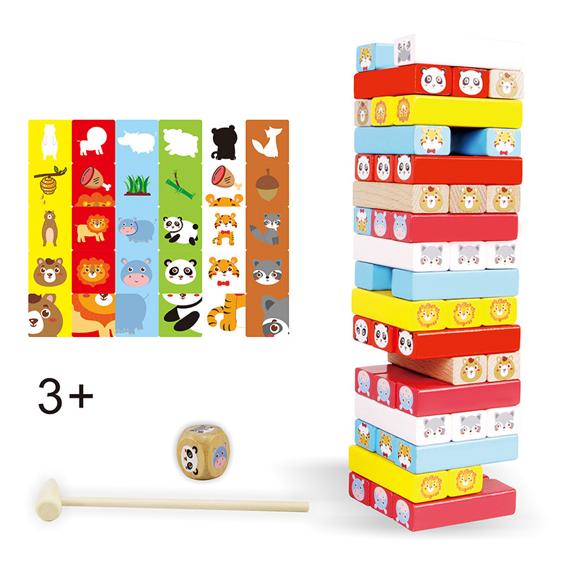 figurine pompiers Turn jenga cu figurine montessori