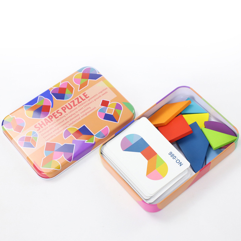 Mechanical Puzzles Trusa forme geometrice tangram montessori