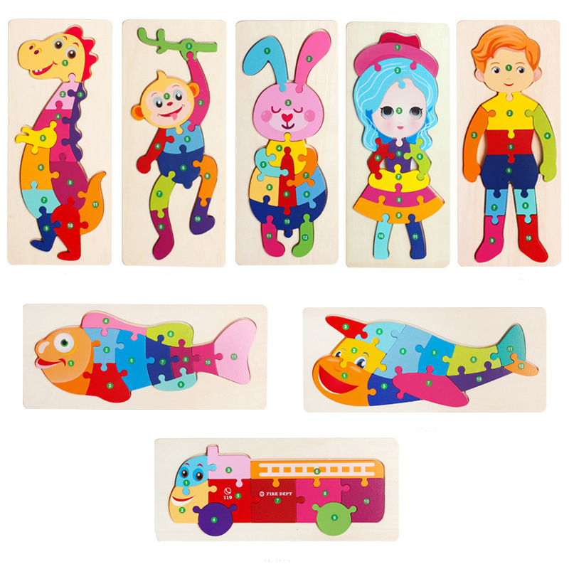 Toys & Games Puzzle lemn animale montessori