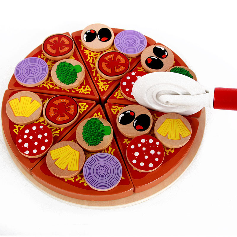 Toys Pizza lemn montessori