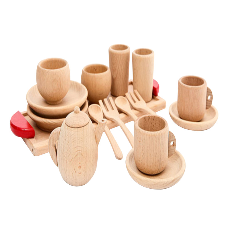 Toys Set tava, tacamuri vase lemn montessori