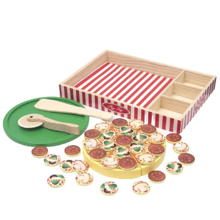 Pizza lemn 64 piese montessori