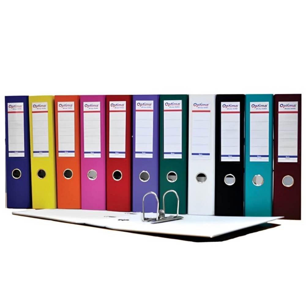 eticheta Biblioraft plastifiat a4, 5 cm, diverse culori, optima