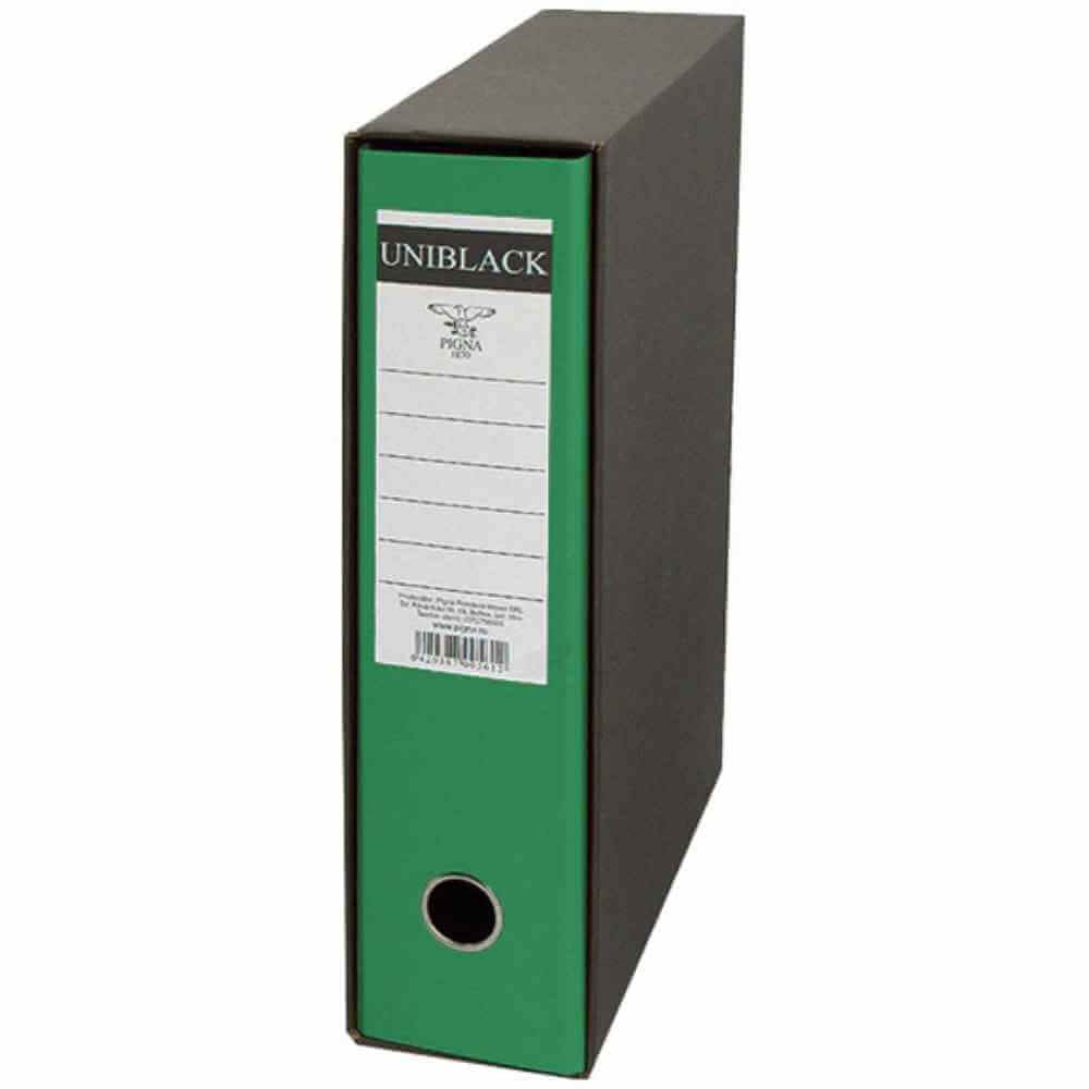 navigator a4 Biblioraft plastifiat a4, 7.5cm, verde, cu cutie, pigna uniblack