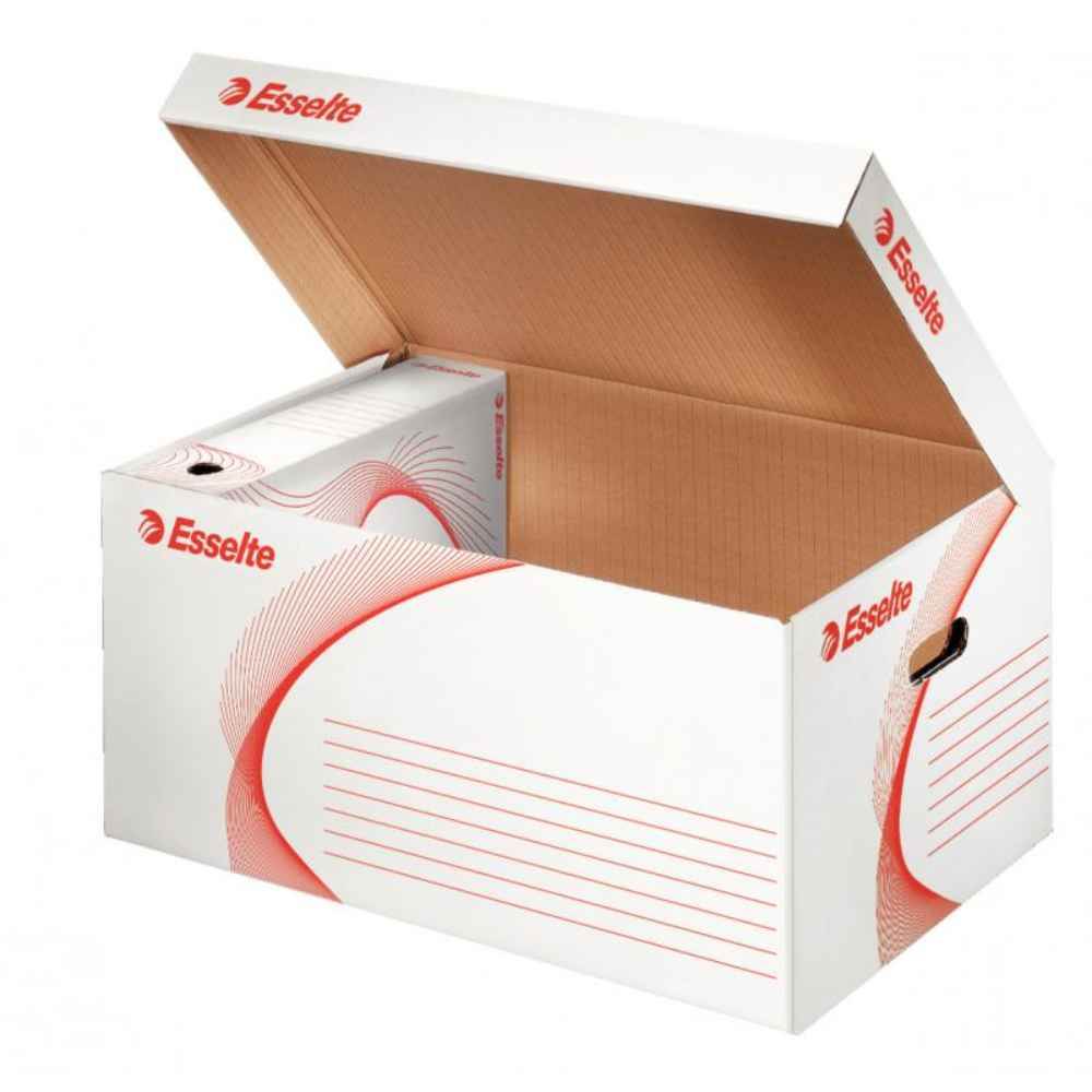 bibliorafturi Container arhivare, carton, pentru bibliorafturi, 365 x 255 x 550 mm, alb, esselte