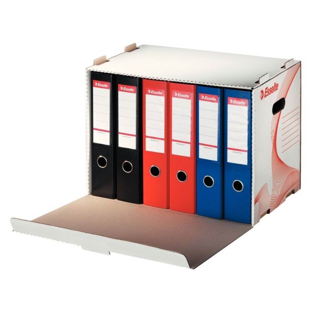 bibliorafturi Container arhivare, carton, pentru bibliorafturi, 525 x 338 x 306 mm, alb, esselte