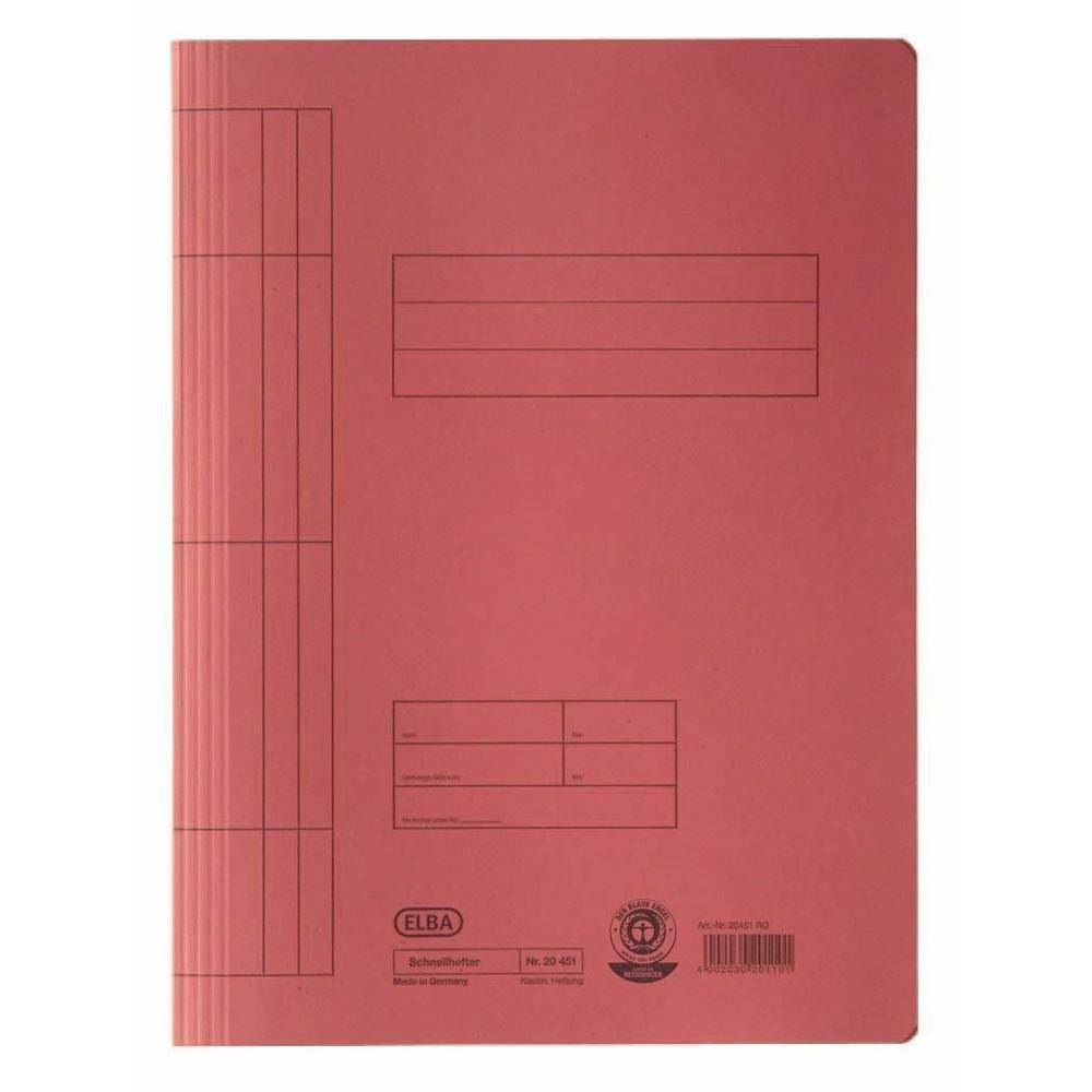 folio transparente a4 Dosar carton, cu sina, a4 250 g/mp, rosu, elba