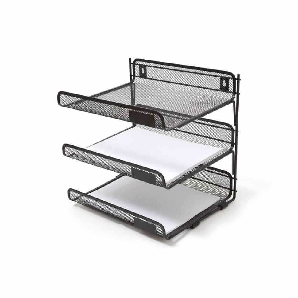 dulap documente Suport orizontal documente metalic pentru perete 3 tavite/set