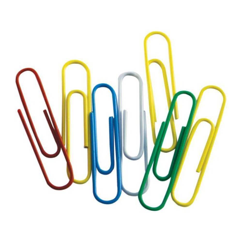 cutie metal Agrafe de birou, metal acoperit cu plastic, colorate, 50 mm, 100 buc/cutie, cn