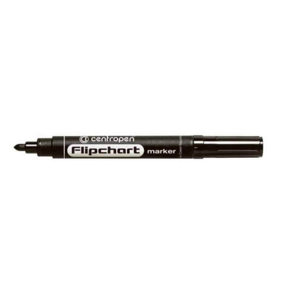 rezerve marker pilot Marker pentru flipchart, varf rotund, negru centropen 8550