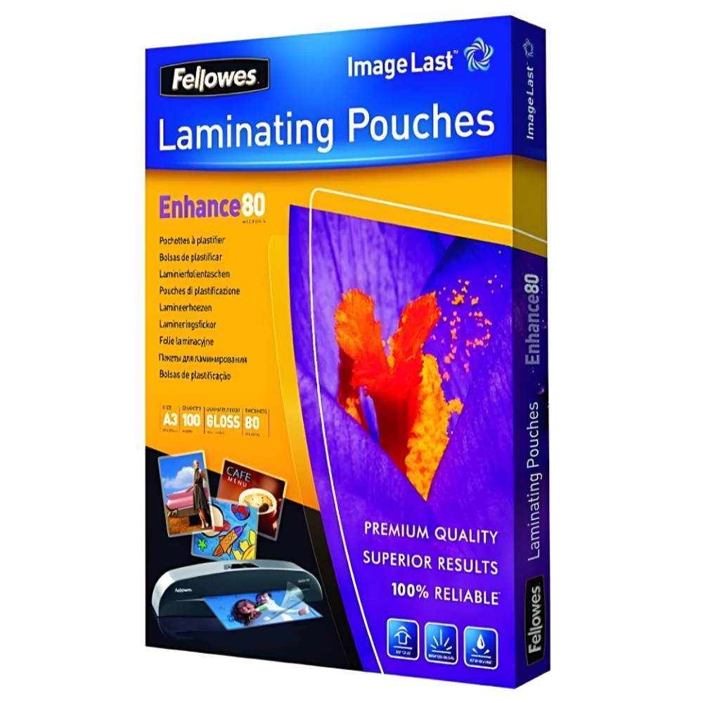 Laminating Film, Pouches & Sheets Folii laminator a3 80 microni fellowes, 100coli/top