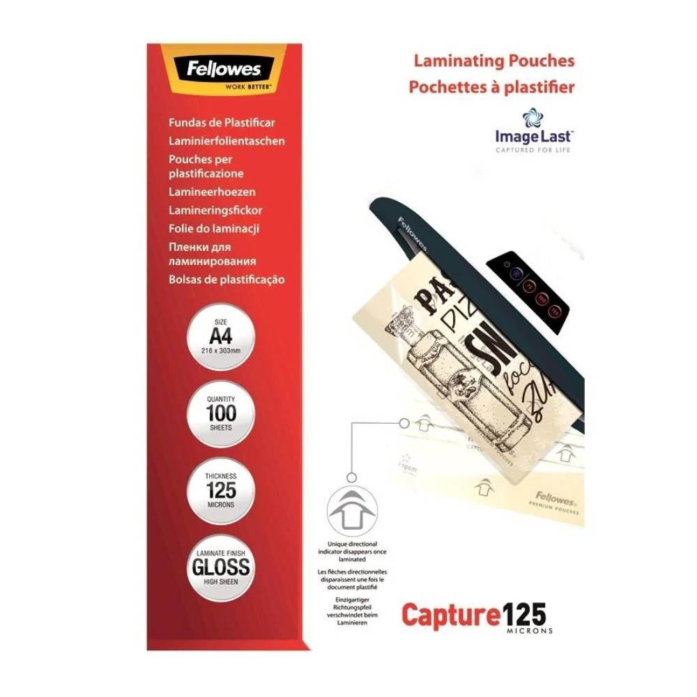 Laminating Film, Pouches & Sheets Folii laminator a4 125 microni fellowes, 100coli/top