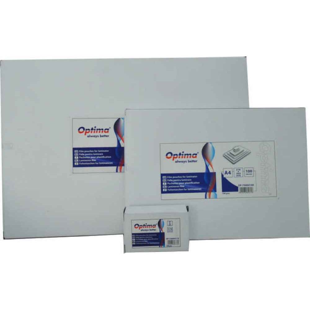 folie laminare a4 125 microni Folii laminator a4 216x303 mm, 100 microni 100buc/top optima