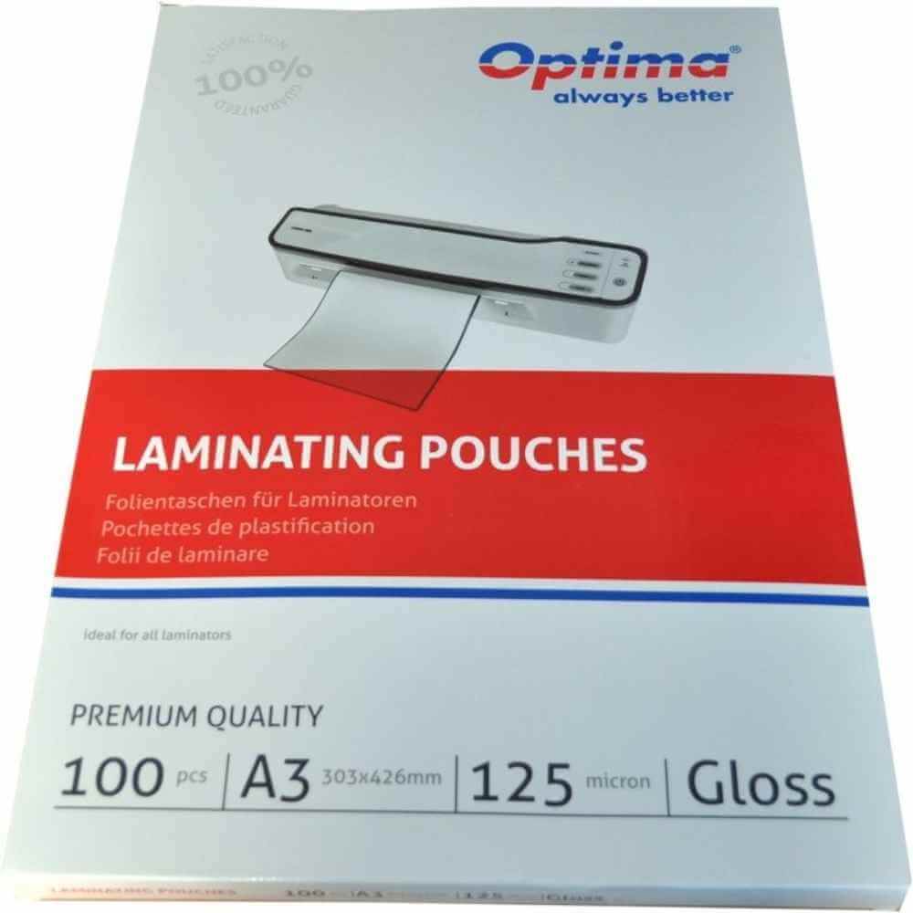 Laminating Film, Pouches & Sheets Folii laminator a3 303x426 mm, 125 microni 100buc/top optima